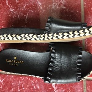 EUC Kate Spade black leather espadrilles
